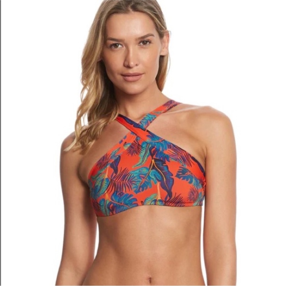 L Space Tropical Print Halter Bikini Top And Bottoms